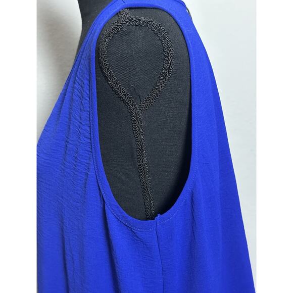 Franne Golde Women’s Royal Blue Santorini Airflow Maxi Dress Size (L) V Neck - Picture 9 of 16
